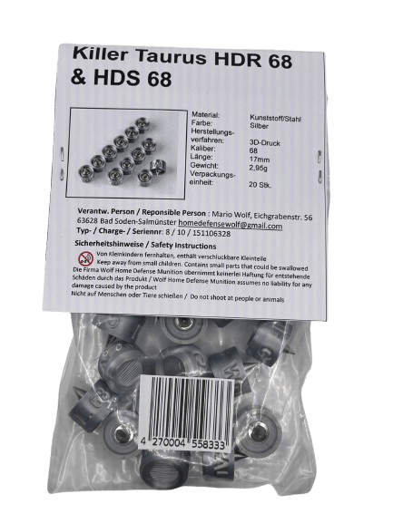 20 x Taurus T1 Geschosse | Cal. 68 | HDR68 | HDS68 | 20 Stück | BB Markierer Munition - immagine 4